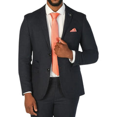 Oscar - Blazer de hombre de tweed mezcla lana azul marino