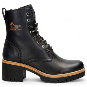 Padma B11 - Women's Black Block Heel Leather Ankle Boots - Panama Jack - 1