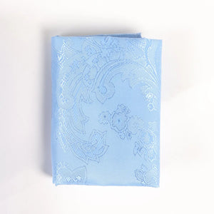Paisley Neck Tie Gift Set Pocket Square Cuff Links Floral Satin - Sky Blue - Paul Andrew - 36