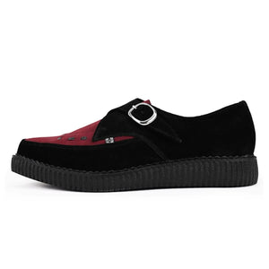 Spitze Creeper Schwarz-Burgunder Wildleder Monk Plateauschuhe - TUK - 3