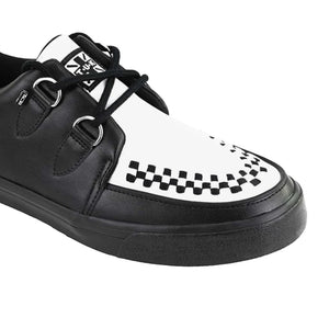 Spitzer Creeper Sneaker Schuhe mit Plateau in Schwarz-Weiß aus Leder - TUK - 4