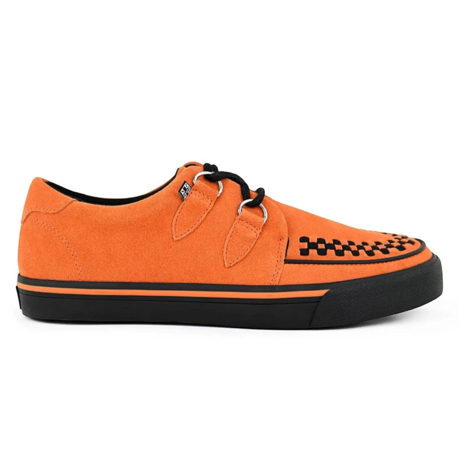 Pointed Creeper Sneaker Orange Cow Suede Platform Shoes - TUK - 1