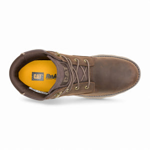 Pursue - Men's Dark Brown Leather Work Hiking Ankle Boots - Caterpillar - 6