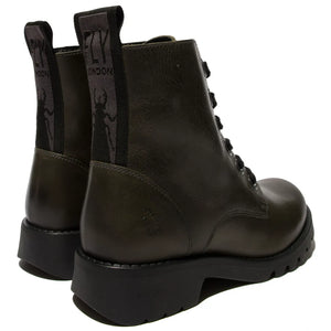 RAGI539FLY - Women's Lace Up Rug Leather Ankle Boots - Green - Fly London - 8