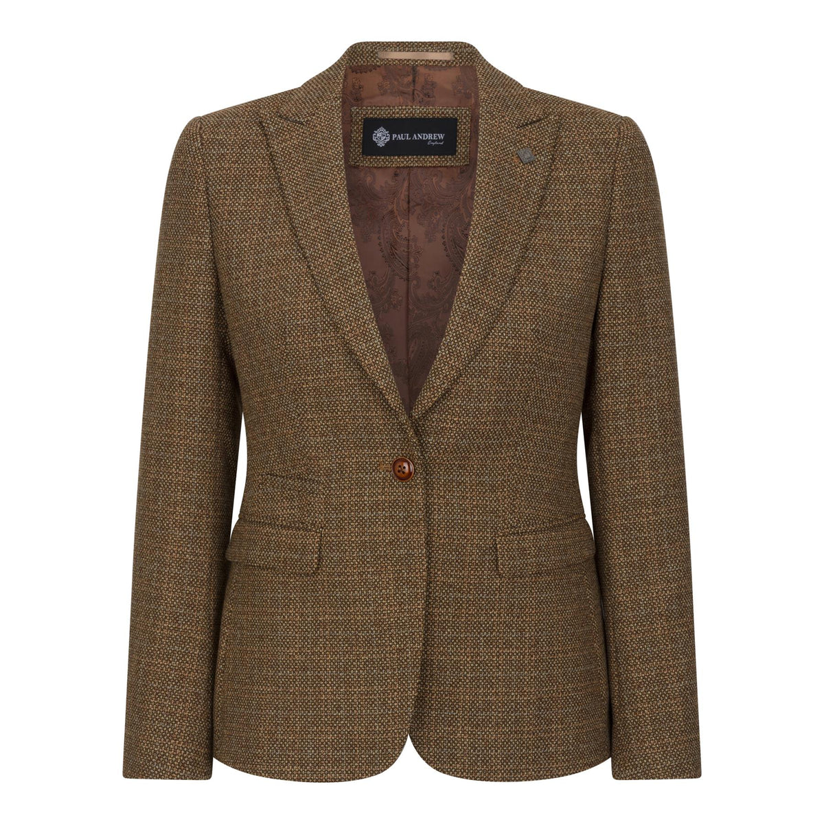Ralph - Women's Brown Tweed Tailored Fit Blazer - Paul Andrew - 1
