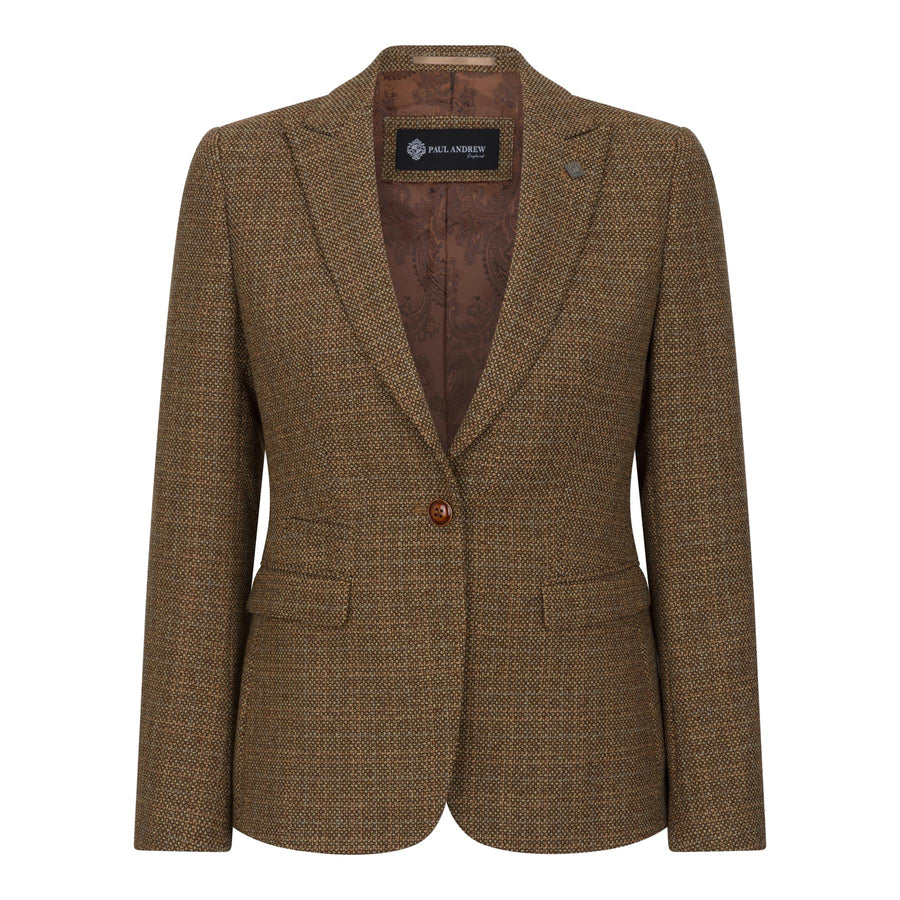 Ralph - Women's Brown Tweed Tailored Fit Blazer - Paul Andrew - 1
