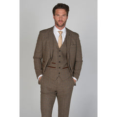 Ralph - Men's Tweed Brown Blazer Waistcoat And Trousers