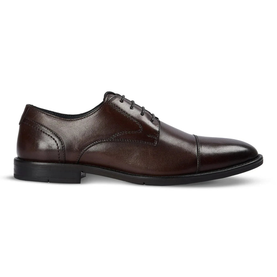 Regent - Men's Dark Brown Burnished Leather Derby Shoes - Paul Andrew - 1