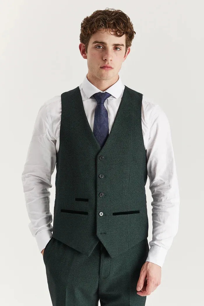 Regent - Gilet da uomo a quadri verdi - Paul Andrew - 1