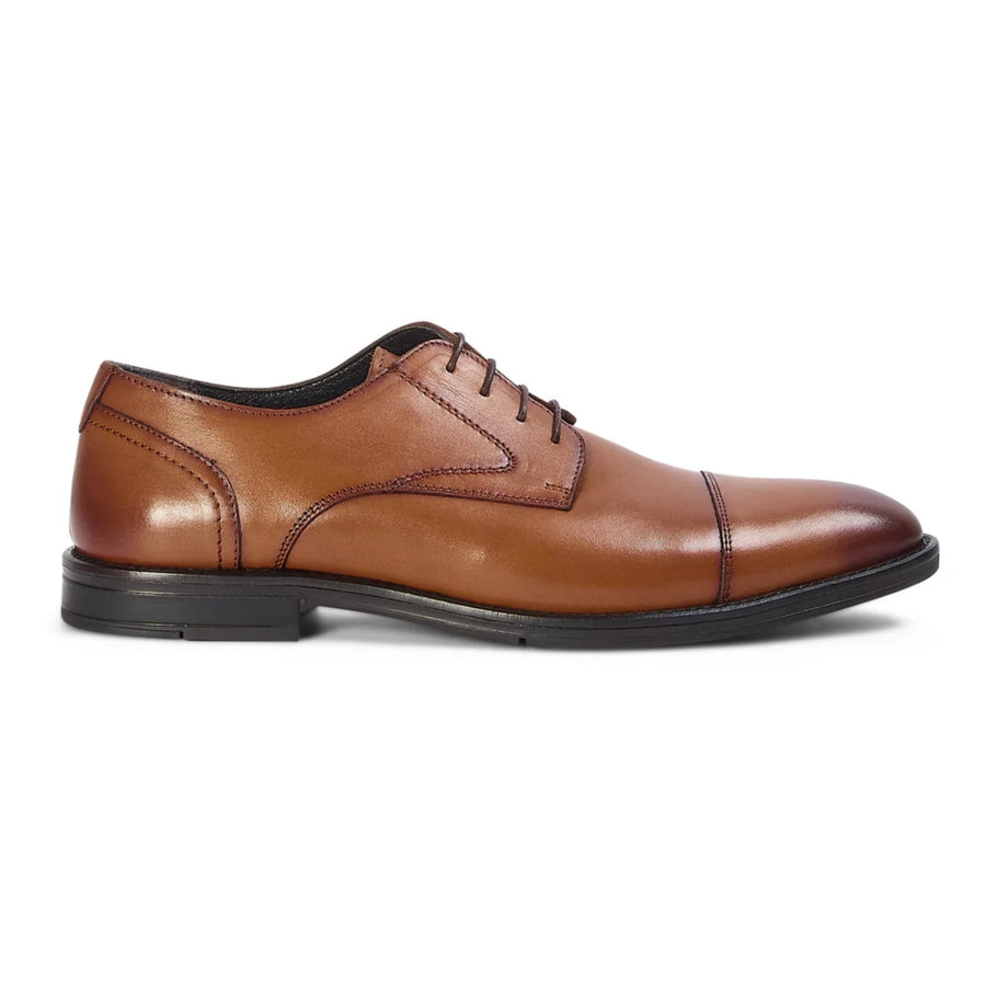Regent - Men's Tan Brown Burnished Leather Derby Shoes - Paul Andrew - 1