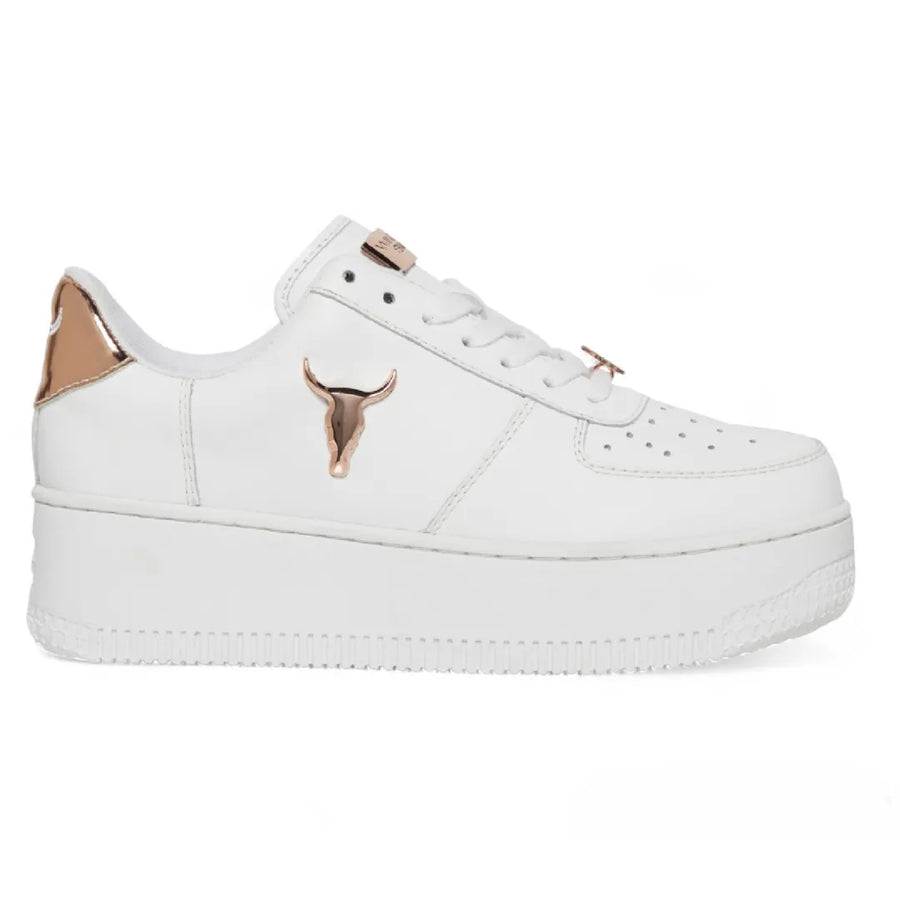 Rich - Women's White Low Top Leather Sneakers - Windsorsmith - 1