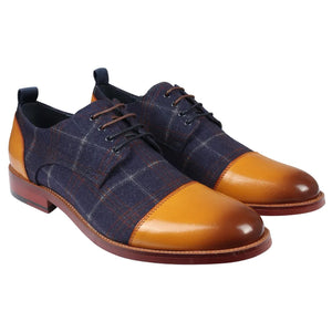 Ronnie - Buty oxford skórzane męskie - Brązowy - Justin Reess - 2