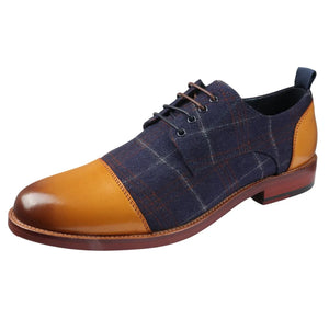 Ronnie - Buty oxford skórzane męskie - Brązowy - Justin Reess - 3