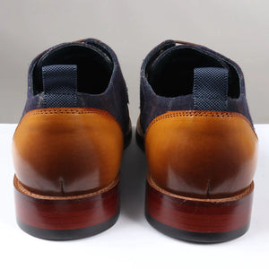 Ronnie - Buty oxford skórzane męskie - Brązowy - Justin Reess - 4