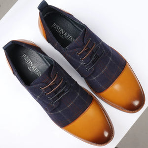 Ronnie - Buty oxford skórzane męskie - Brązowy - Justin Reess - 6