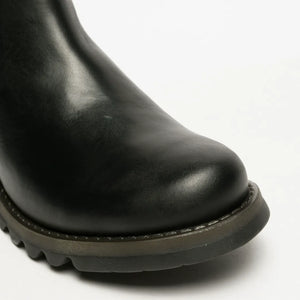 SALV195 - Women's Wedge Heel Leather Chelsea Ankle Boots - Black - Fly London - 15