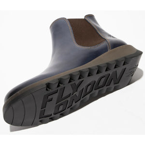 SALV195 - Women's Wedge Heel Leather Chelsea Ankle Boots - Blue - Fly London - 4