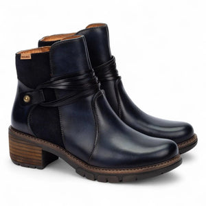 San Sebastian - Women's Blue Leather Ankle Boots - Pikolinos - 2