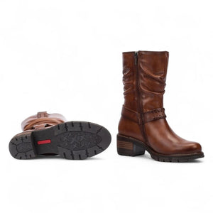 San Sebastian - Women's Brown Mid-Calf Tall Ankle Boots - Pikolinos - 7