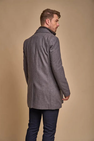 Sanford - Men's Grey Wool Blend Overcoat - House of Cavani - 4