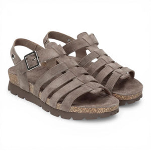Sasha B6 - Sandali con zeppa da donna grigi Stone in pelle scamosciata - Panama Jack - 3
