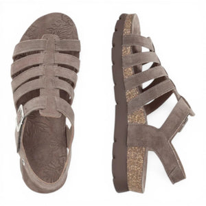 Sasha B6 - Sandali con zeppa da donna grigi Stone in pelle scamosciata - Panama Jack - 4