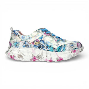 Sofiao 07 - Baskets compensées Femme Bleu à fleurs en cuir - Laura Vita - 1