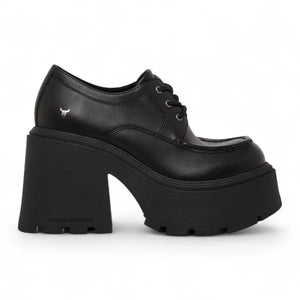 Starcrossed - Women's Black Leather Chunky Platform Shoes - Windsorsmith - 1