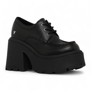 Starcrossed - Women's Black Leather Chunky Platform Shoes - Windsorsmith - 4