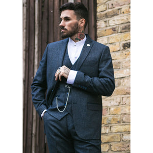 STZ33 - Men's Wool 3 Piece Suit Double Breasted Waistcoat Tweed 1920s - TruClothing.com - 2