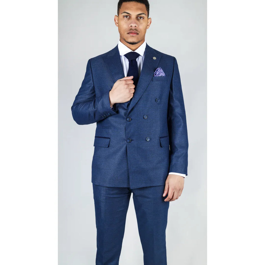 STZ91 - Men's Blue Double Breasted 2 Piece Suit - TruClothing.com - 1