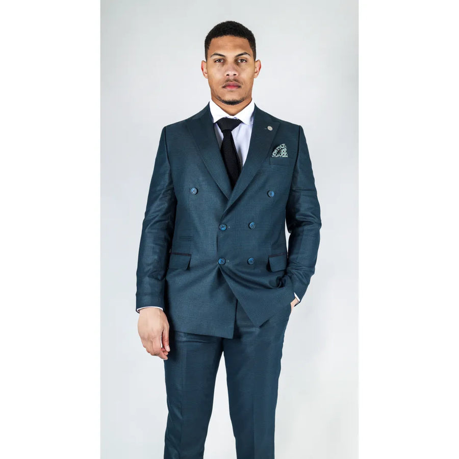 STZ93 - Men's Green Double Breasted 2 Piece Suit - TruClothing.com - 1