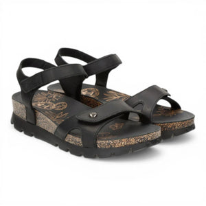 Sulia B2 - Women's Wedge Black Leather Platform Sandals - Panama Jack - 3