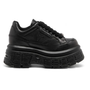 Swerve - Women's Chunky Lace Up Leather Sneakers - Black - Windsorsmith - 1