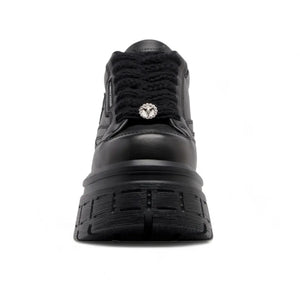 Swerve - Women's Chunky Lace Up Leather Sneakers - Black - Windsorsmith - 3