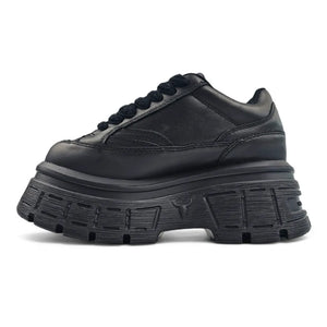 Swerve - Women's Chunky Lace Up Leather Sneakers - Black - Windsorsmith - 4