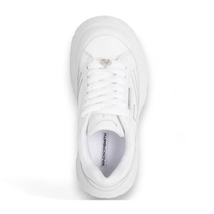 Swerve - Women's Chunky Lace Up Leather Sneakers - White - Windsorsmith - 10