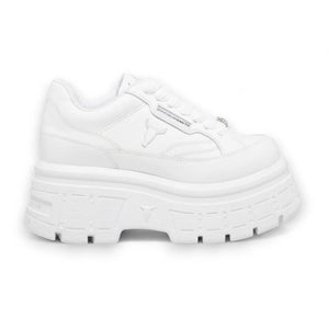 Swerve - Women's Chunky Lace Up Leather Sneakers - White - Windsorsmith - 7