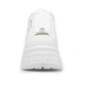 Swerve - Women's Chunky Lace Up Leather Sneakers - White - Windsorsmith - 9