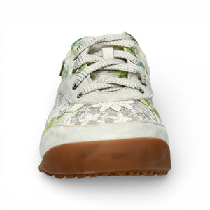 Tivanao 03 - Scarpe da ginnastica Donna beige a fiori in pelle - Laura Vita - 3