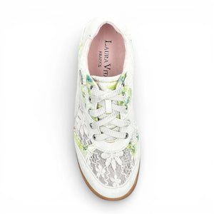 Tivanao 03 - Scarpe da ginnastica Donna beige a fiori in pelle - Laura Vita - 6