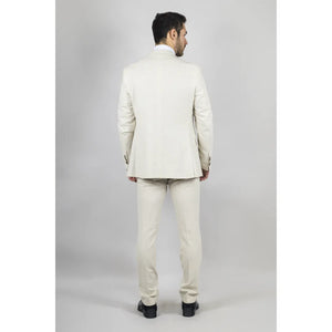 TP-21 - Beżowy 3-częściowy garnitur ślubny męski lniany letni - TruClothing.com - 7