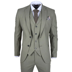 TP-22 - Costume de mariage d'été 3 pièces en lin sauge pour hommes - TruClothing.com - 1