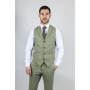 TP-22 - Costume de mariage d'été 3 pièces en lin sauge pour hommes - TruClothing.com - 5