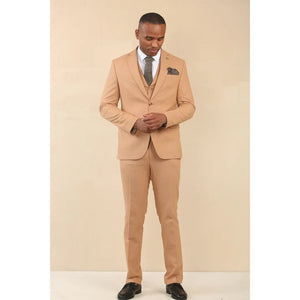 TP-23 - Costume d'été en lin pour homme camel 3 pièces - TruClothing.com - 4
