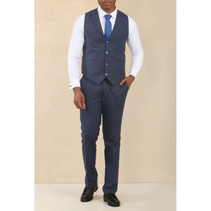 TP-24 - Men's Navy 3 Piece Linen Summer Wedding Suit - TruClothing.com - 5