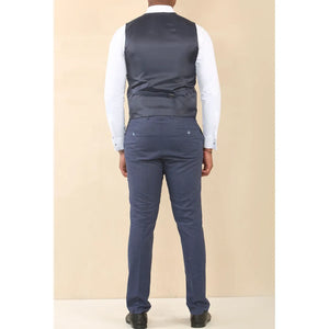 TP-24 - Men's Navy 3 Piece Linen Summer Wedding Suit - TruClothing.com - 7