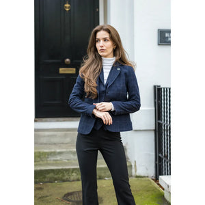 TPSTZ72 - Women's Navy Blue Tweed Blazer Waistcoat - TruClothing.com - 2