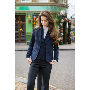 TPSTZ72 - Women's Navy Blue Tweed Blazer Waistcoat - TruClothing.com - 3
