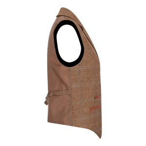 TPSTZ73 - Women's Oak Brown Tweed Blazer Waistcoat - TruClothing.com - 10